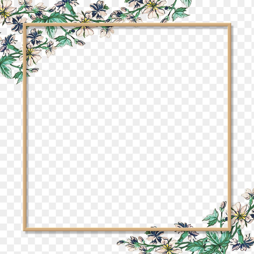 Vintage blooming floral frame design element