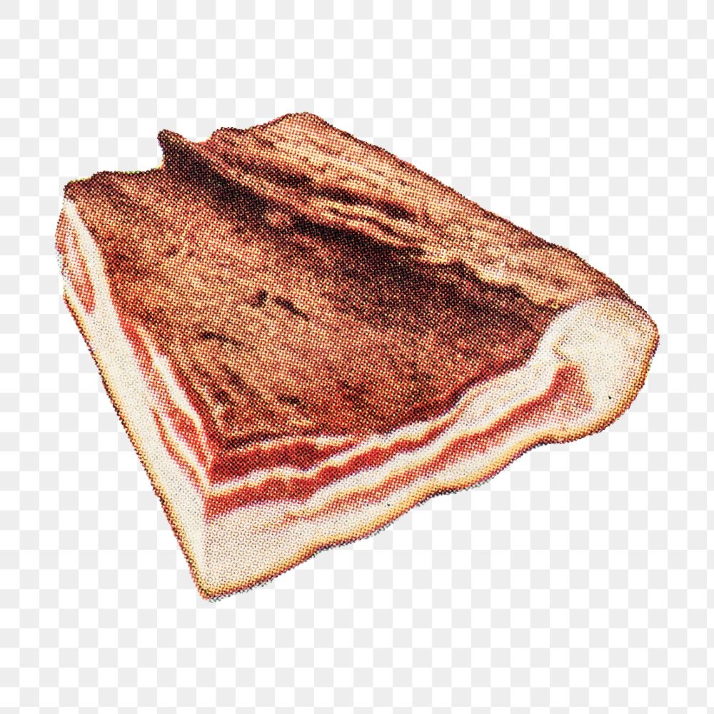 Vintage piece of flank cut bacon design element