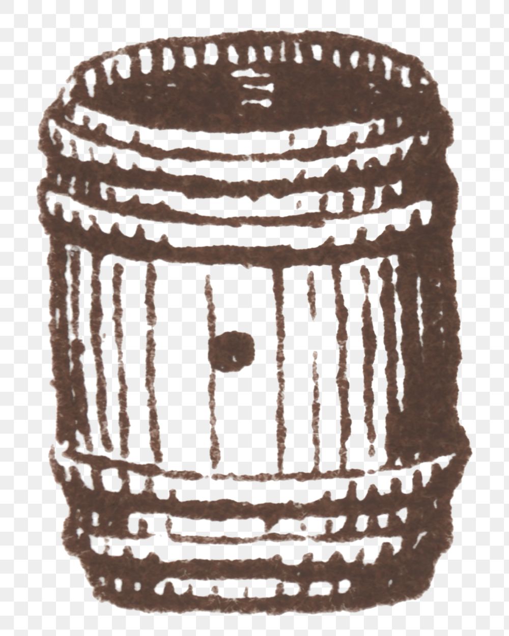 Classic png barrel icon vintage illustration