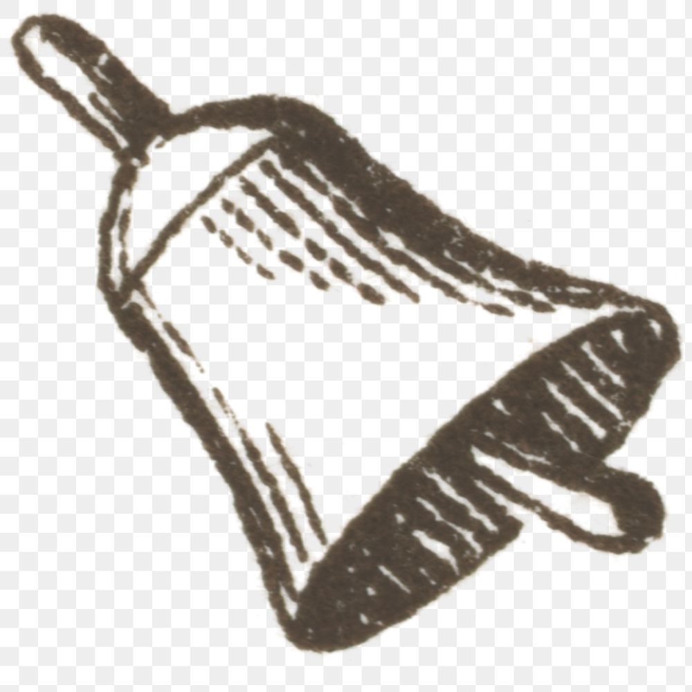 Vintage png bell engraving hand drawn illustration