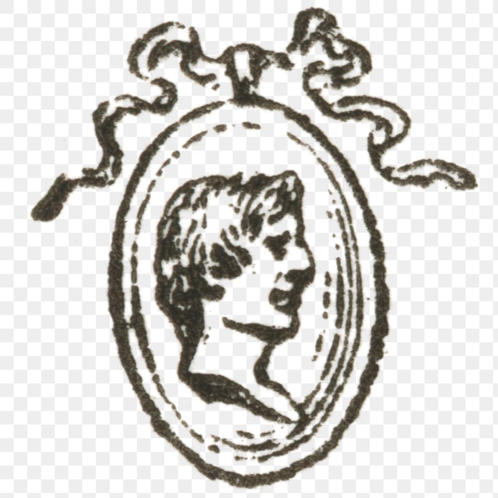 PNG Victorian vintage locket icon hand drawn illustration