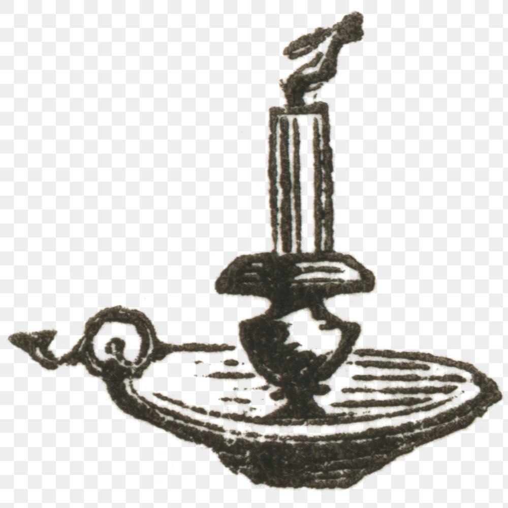 Antique png candle holder drawing illustration