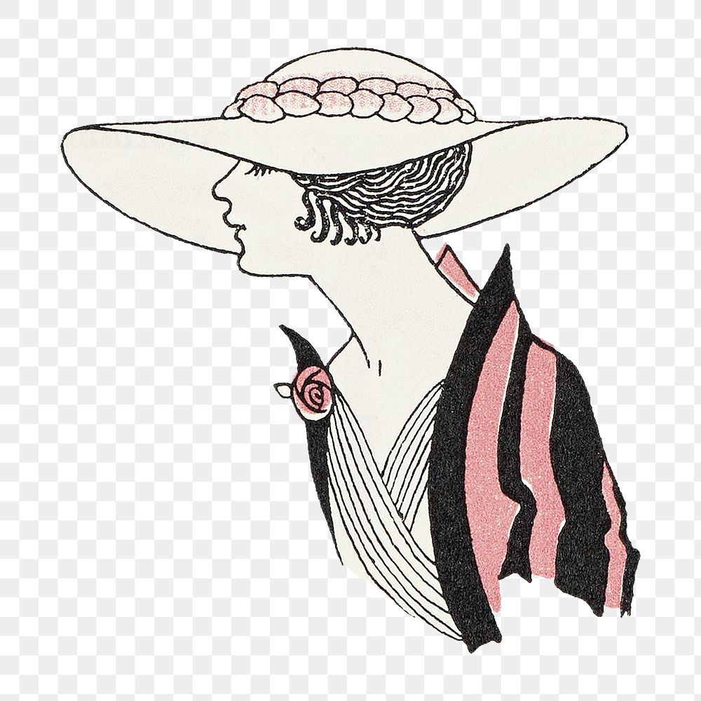 1920s women's fashion png, remix from artworks by George Barbier
