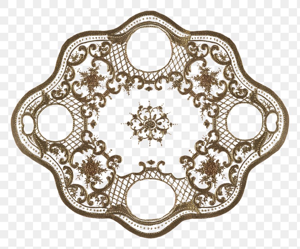 Vintage png floral medallion pattern motif, remixed from Noritake factory china porcelain tableware design
