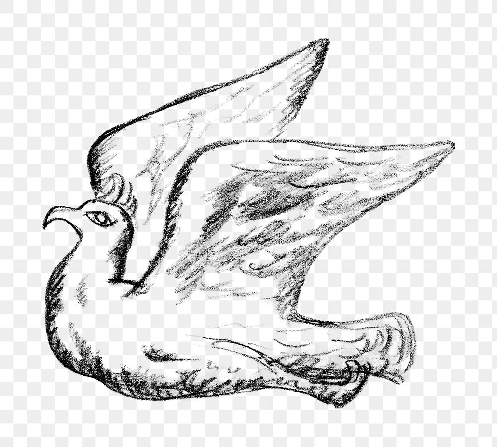 Pigeon png vintage drawing, remixed from artworks from Leo Gestel
