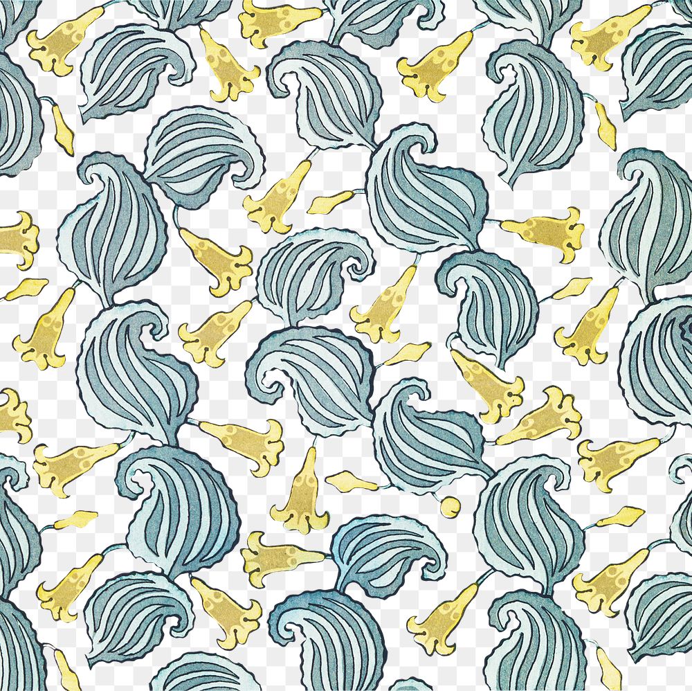 Art nouveau solomon's seal flower pattern transparent png design resource