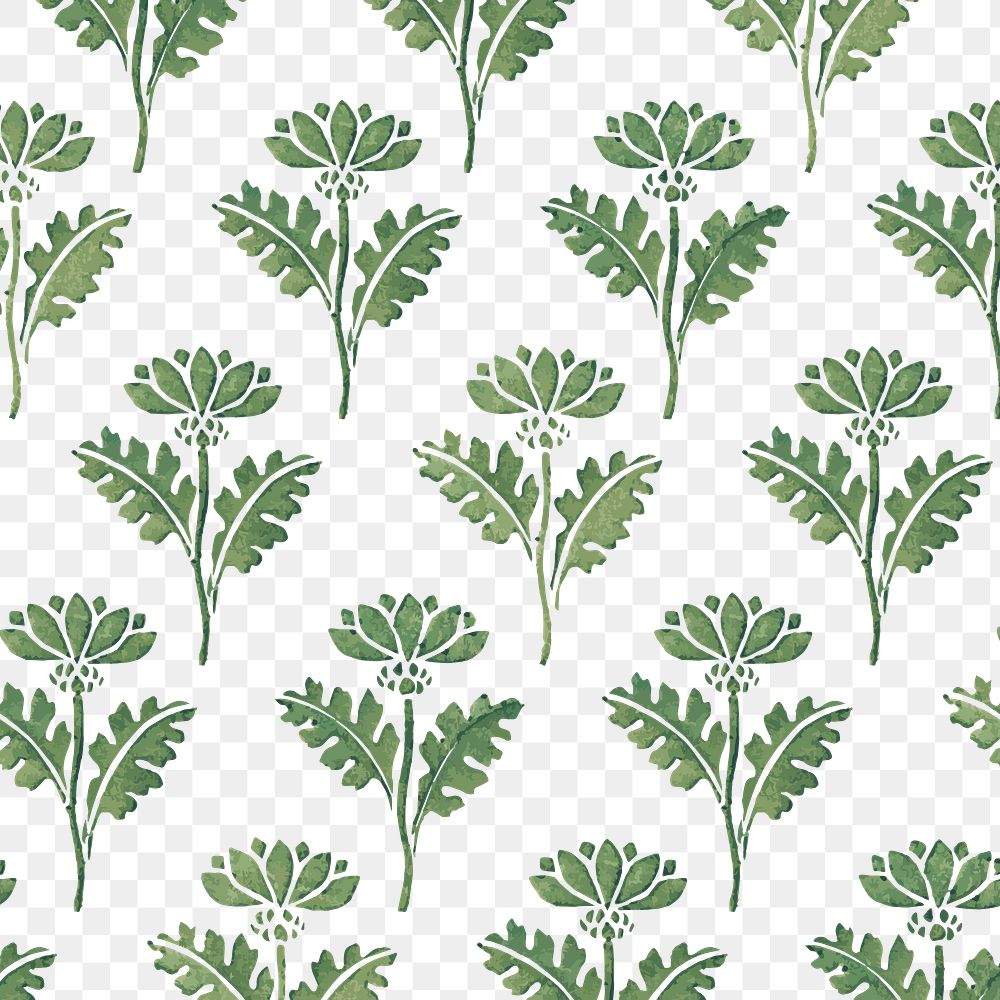 Art nouveau chrysanthemum flower pattern transparent png design resource