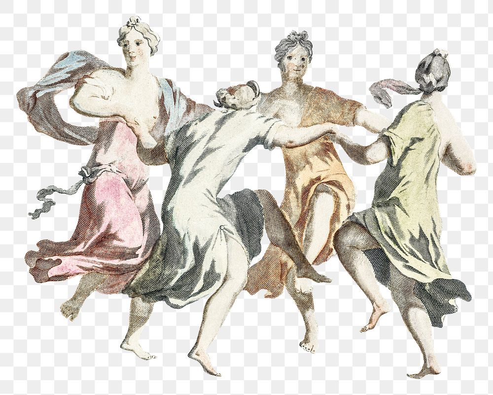 Group of women gathering png ancient Greek illustration
