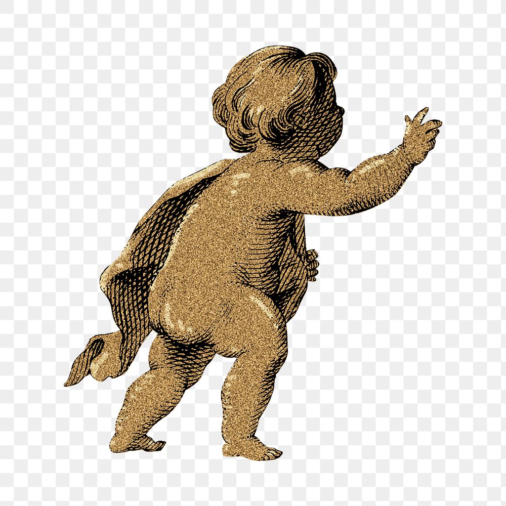 Gold cherub illustration