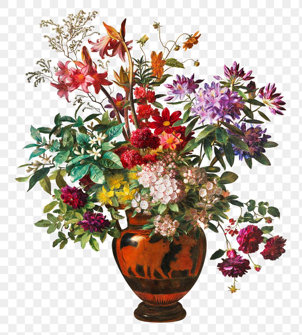 Bouquet of flowers in a vase design element