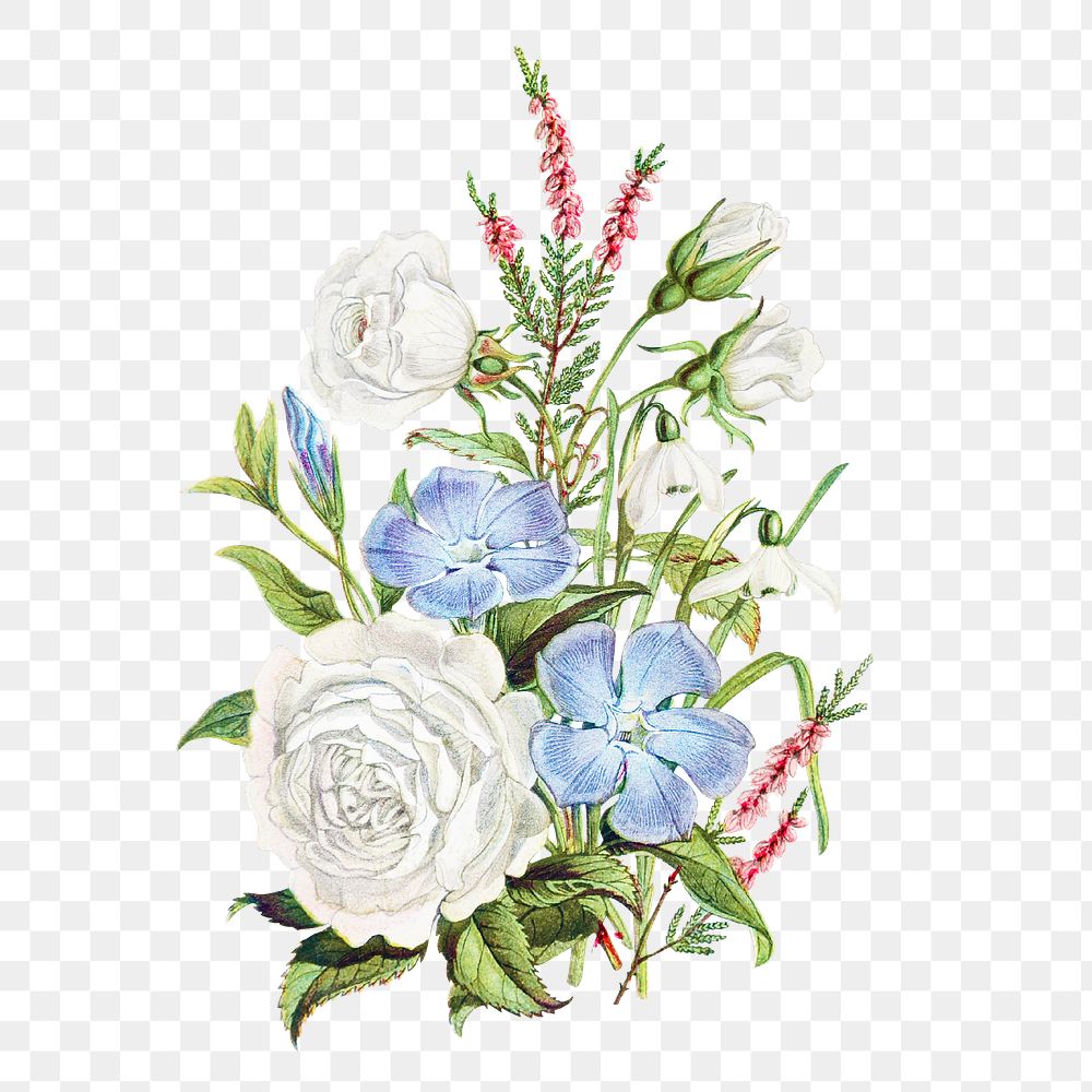 Vintage flower bouquet transparent png