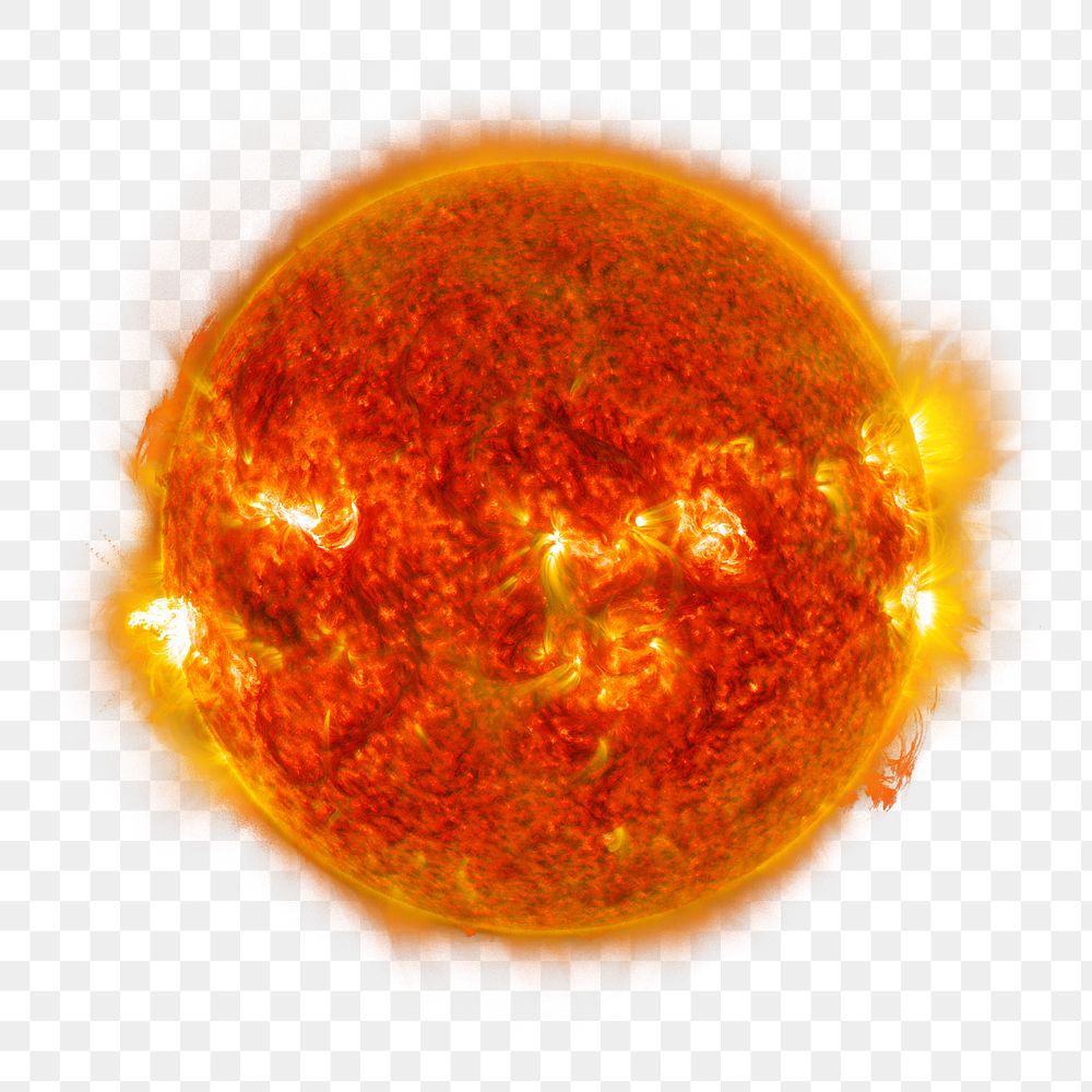Sun png sticker,  planet surface, transparent background