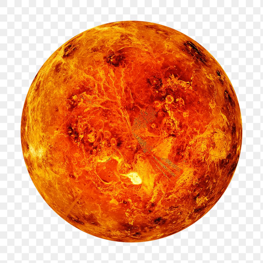 Venus png sticker, planet surface, transparent background