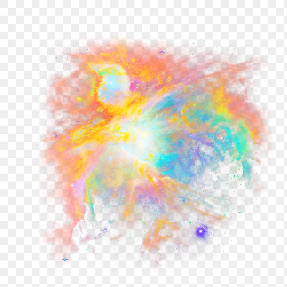 Nebula aesthetic png clipart, colorful galaxy, transparent background