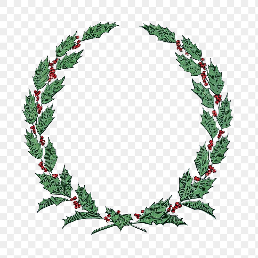 Festive Christmas wreath transparent png