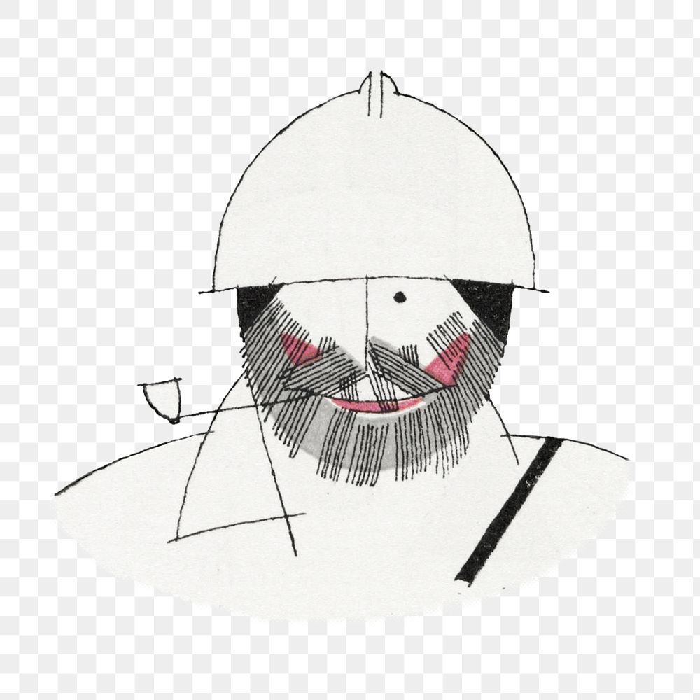 Png Chinese man with beard illustration, remixed from the artworks by Charles Martin