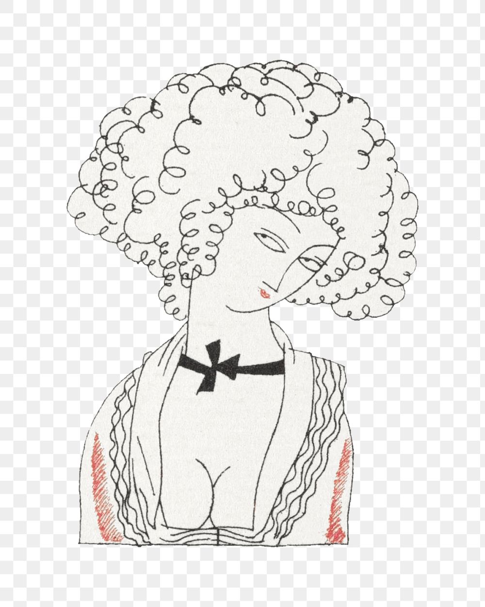 Woman png in fashionable dress illustration, remixed from the artworks by Charles Martin