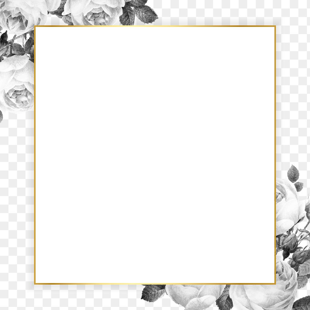 Gold frame with black roses design element