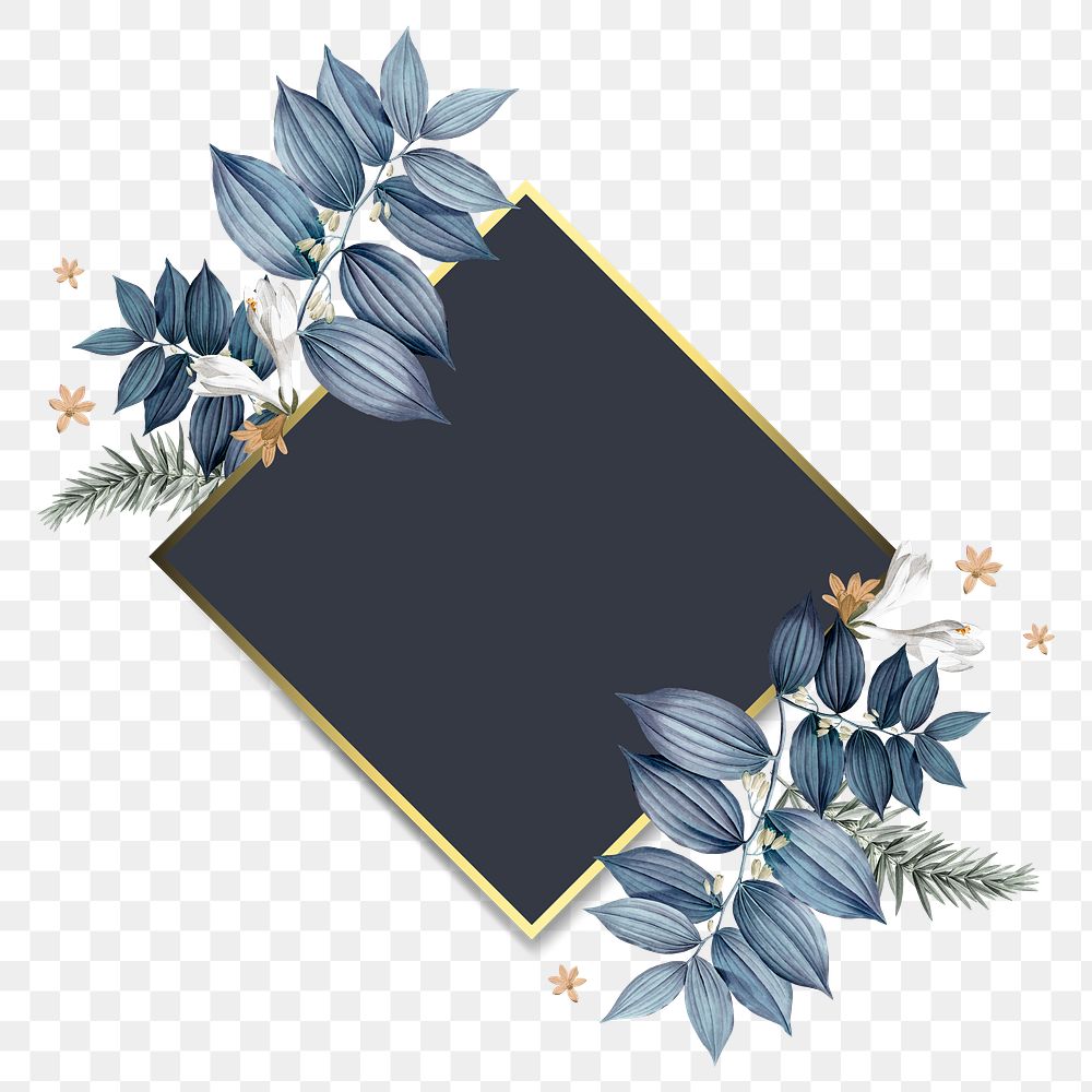 Empty floral frame design element