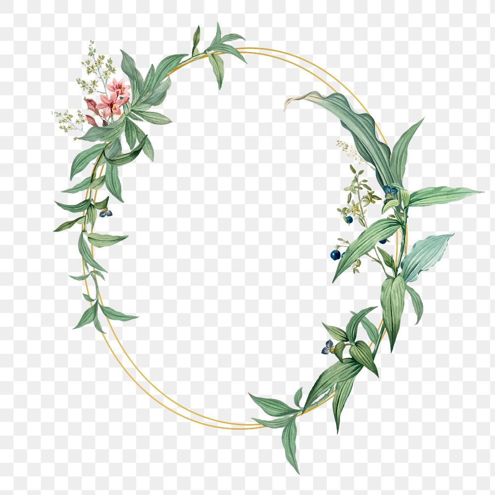 Empty frame with green leaves design element