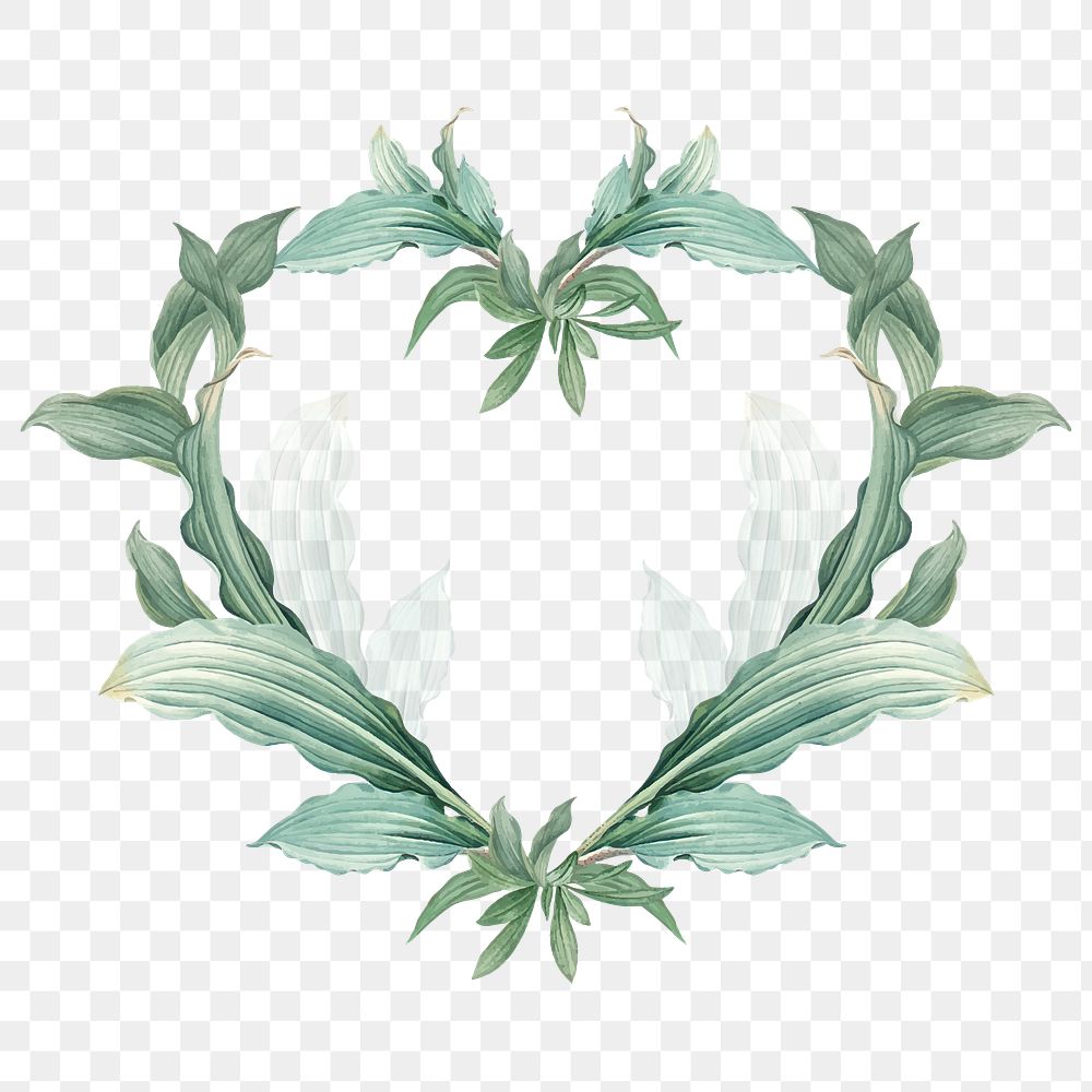 Empty frame with green leaves design element