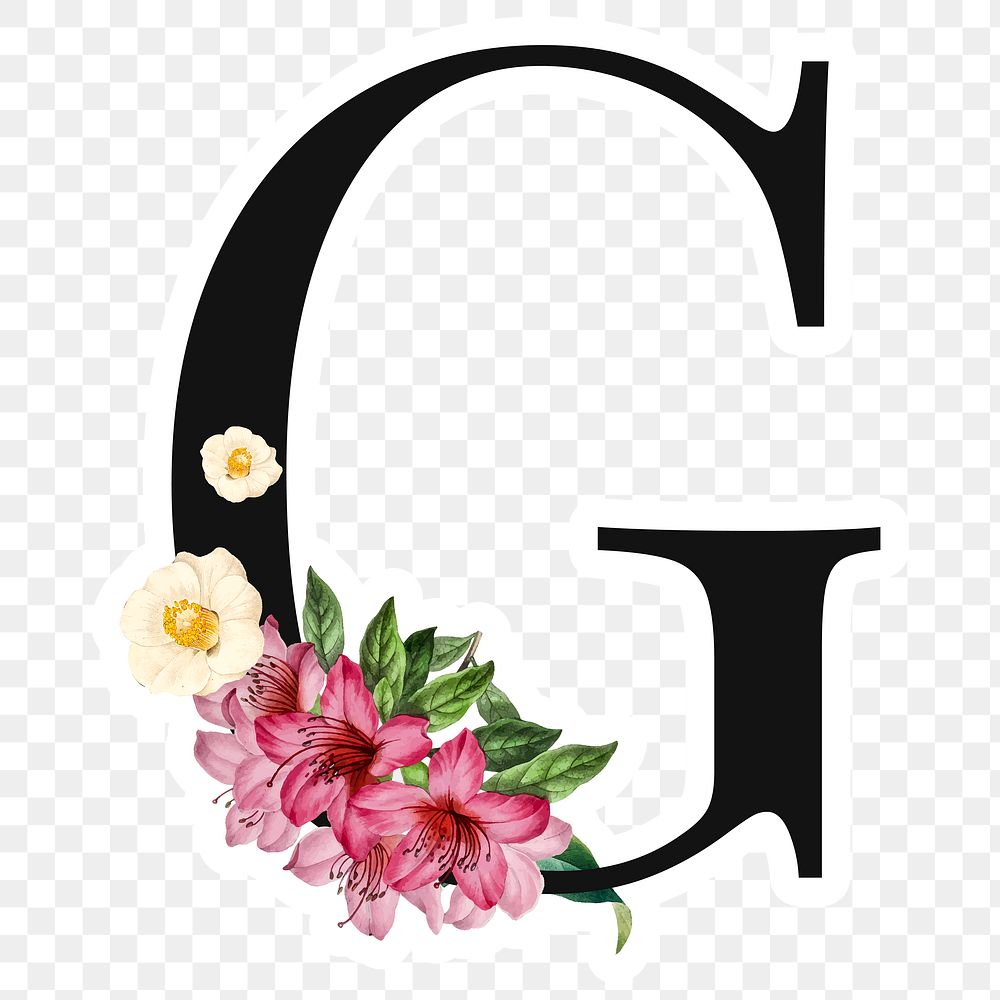 Flower decorated capital letter G | Free PNG Sticker - rawpixel