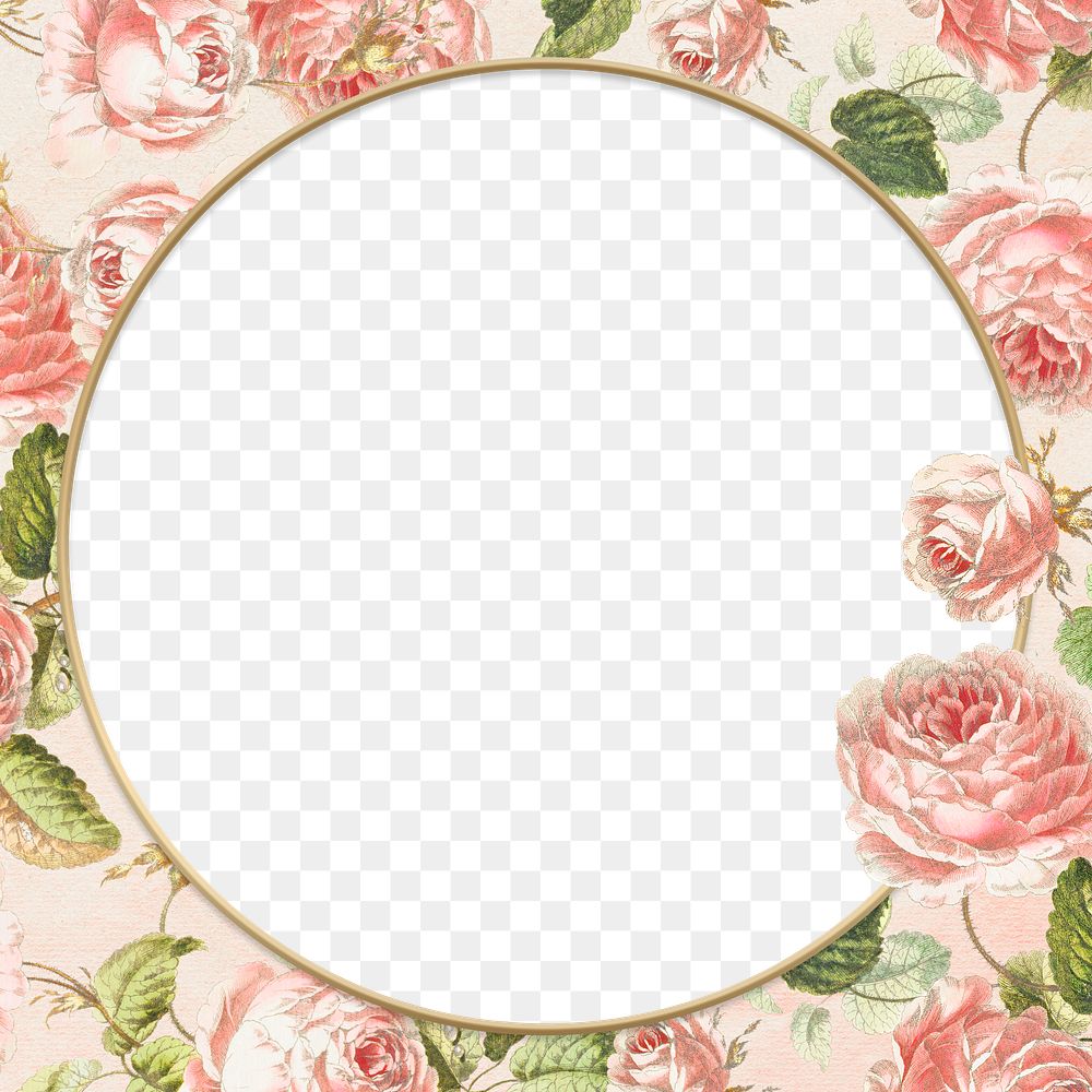 Vintage pink rose flower frame | Free PNG - rawpixel