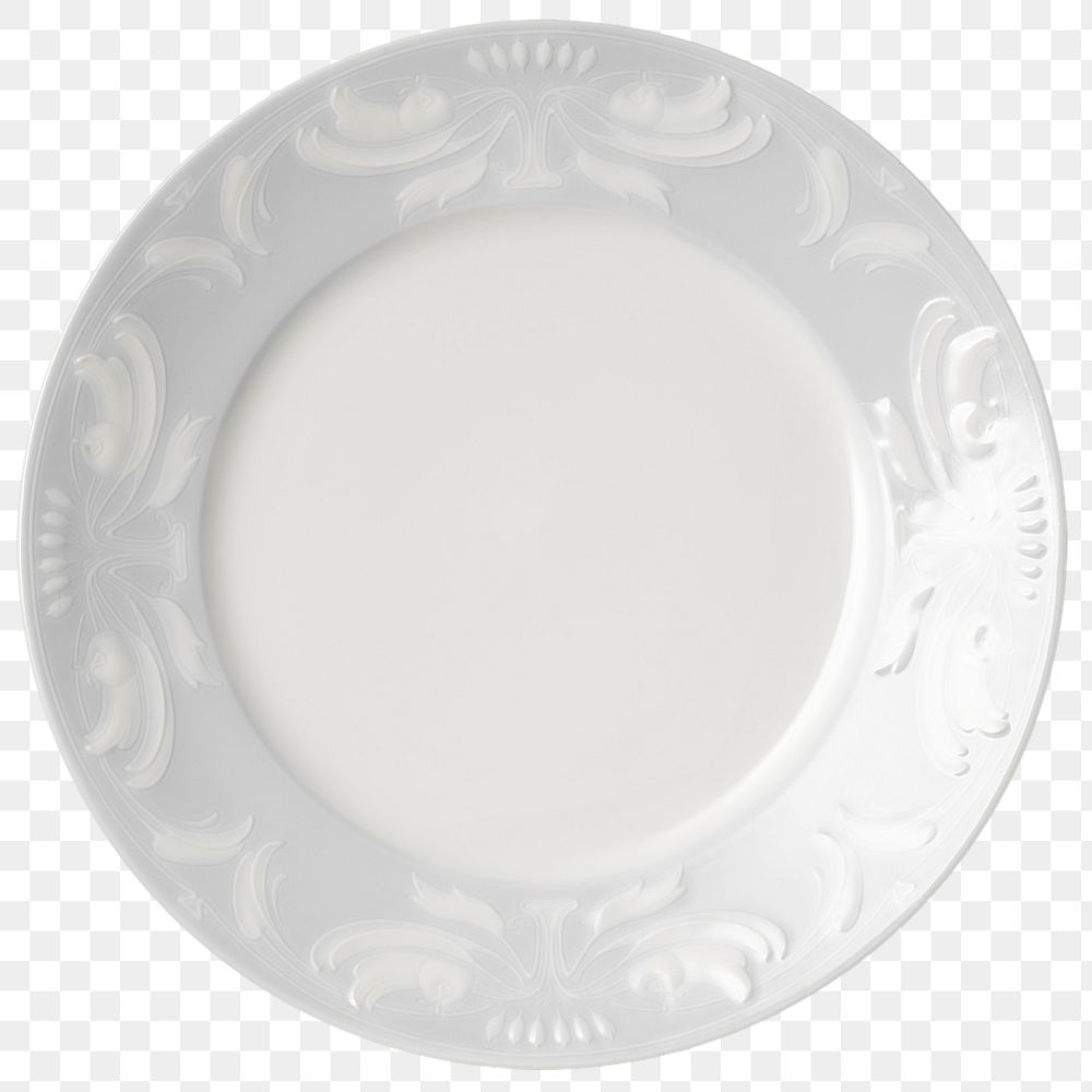 Vintage white porcelain leaf plate png mockup, featuring public domain artworks
