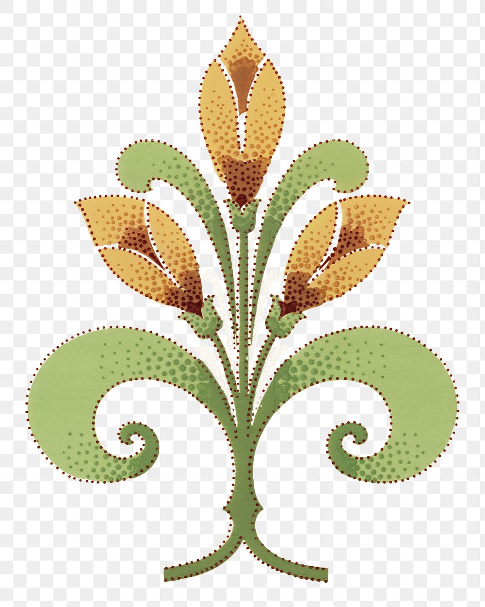 Vintage art nouveau png flower bouquet, featuring public domain artworks