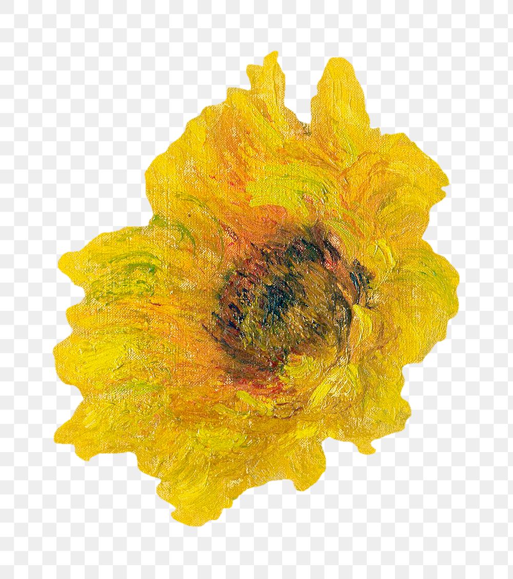 PNG sunflower remixed from the artworks of Claude Monet.