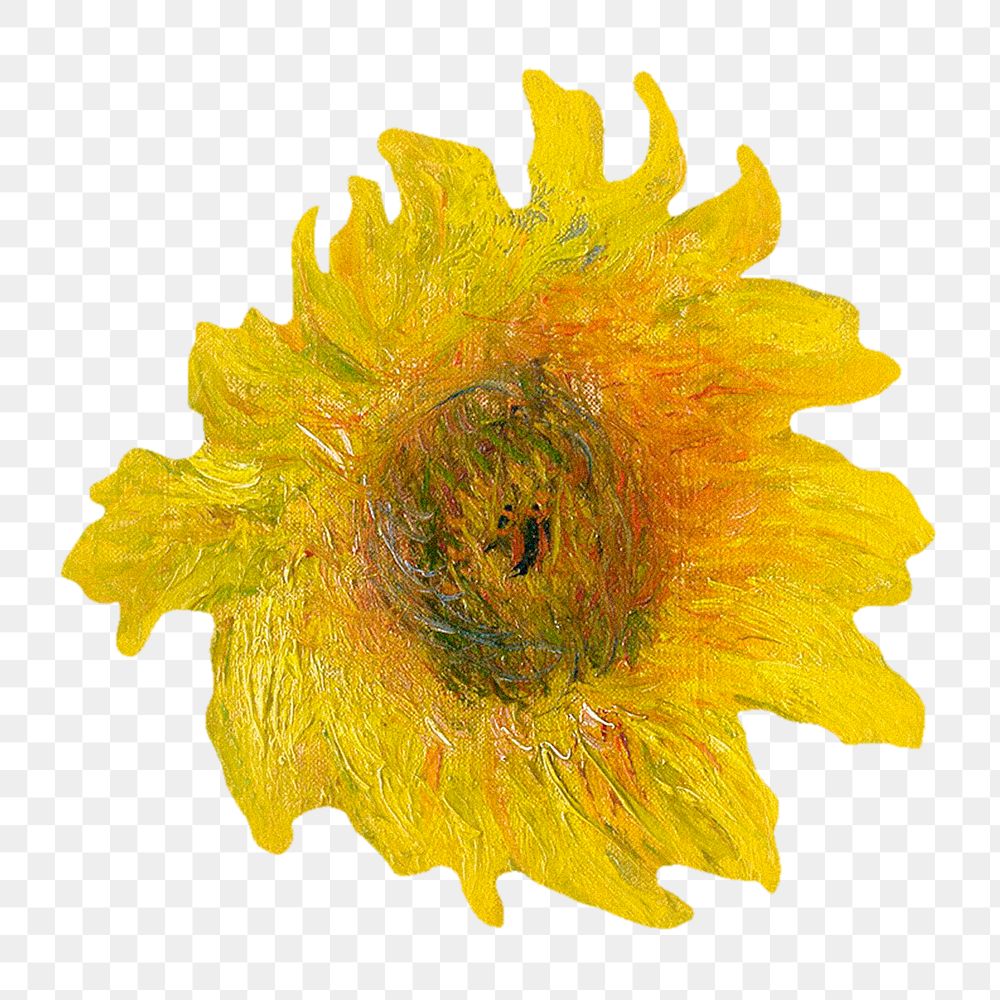 PNG sunflower remixed from the artworks of Claude Monet.