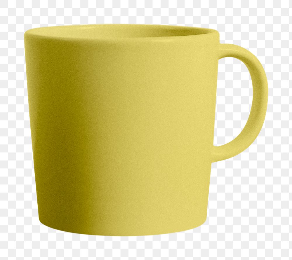 Yellow ceramic coffee cup design element