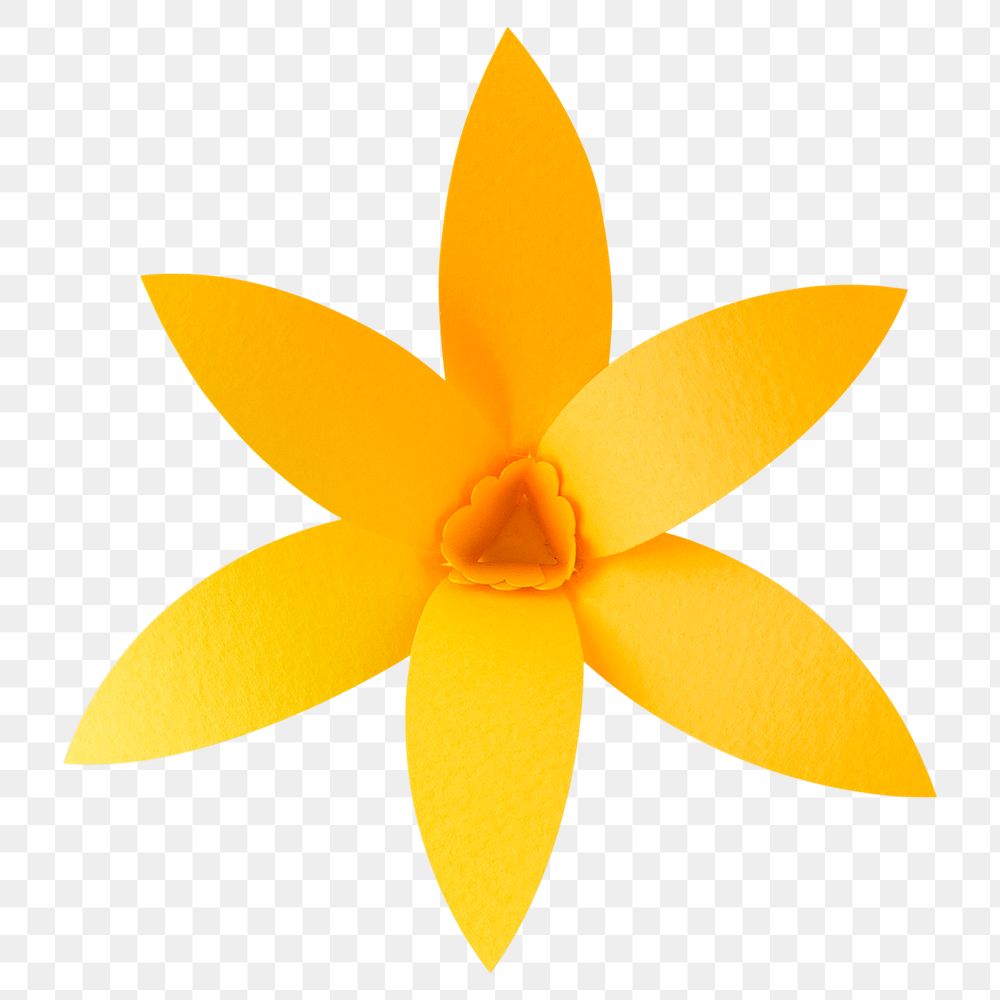 Yellow orchid 3D papercraft flower png