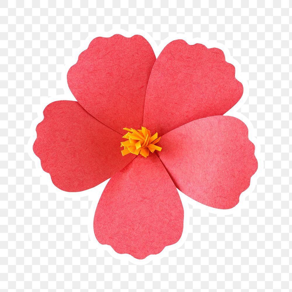 Hibiscus paper sticker flower png