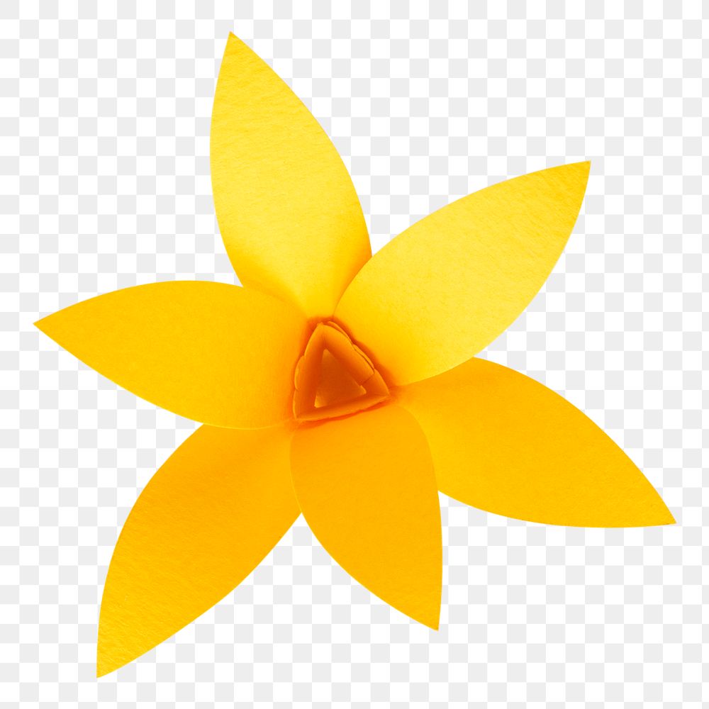 Yellow daffodil png paper craft | Premium PNG Sticker - rawpixel