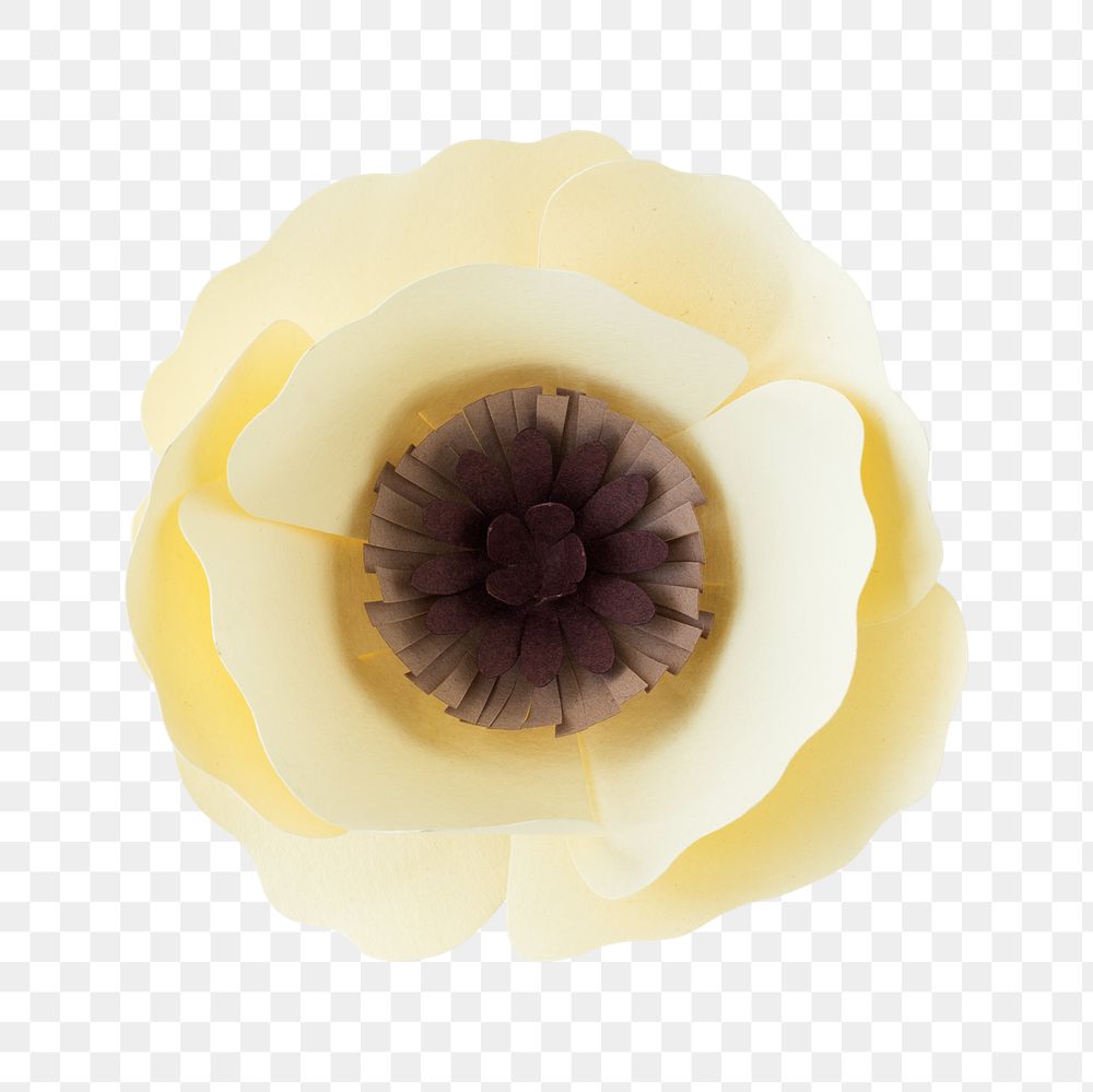 White anemone flower paper craft transparent png