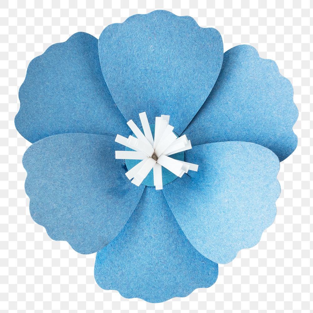 Blue flower png paper craft