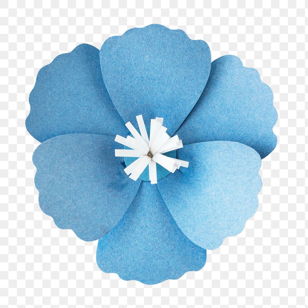 Blue flower paper craft transparent png
