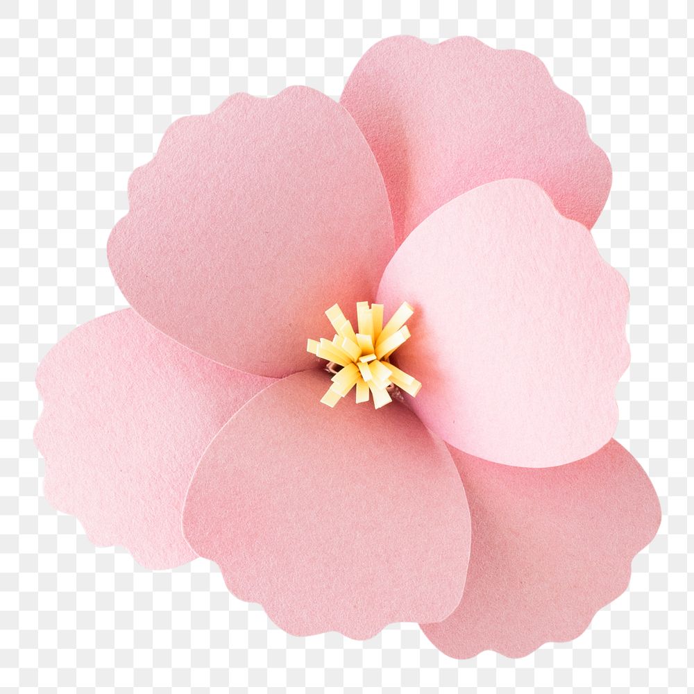 Pink flower 3D papercraft png