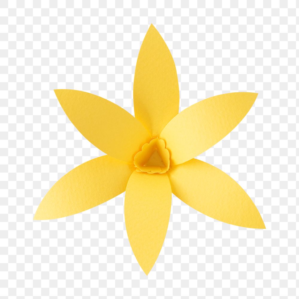 Yellow flower paper craft transparent png