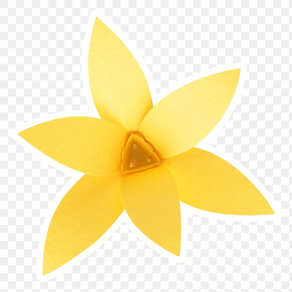 Yellow daffodil sticker paper craft png