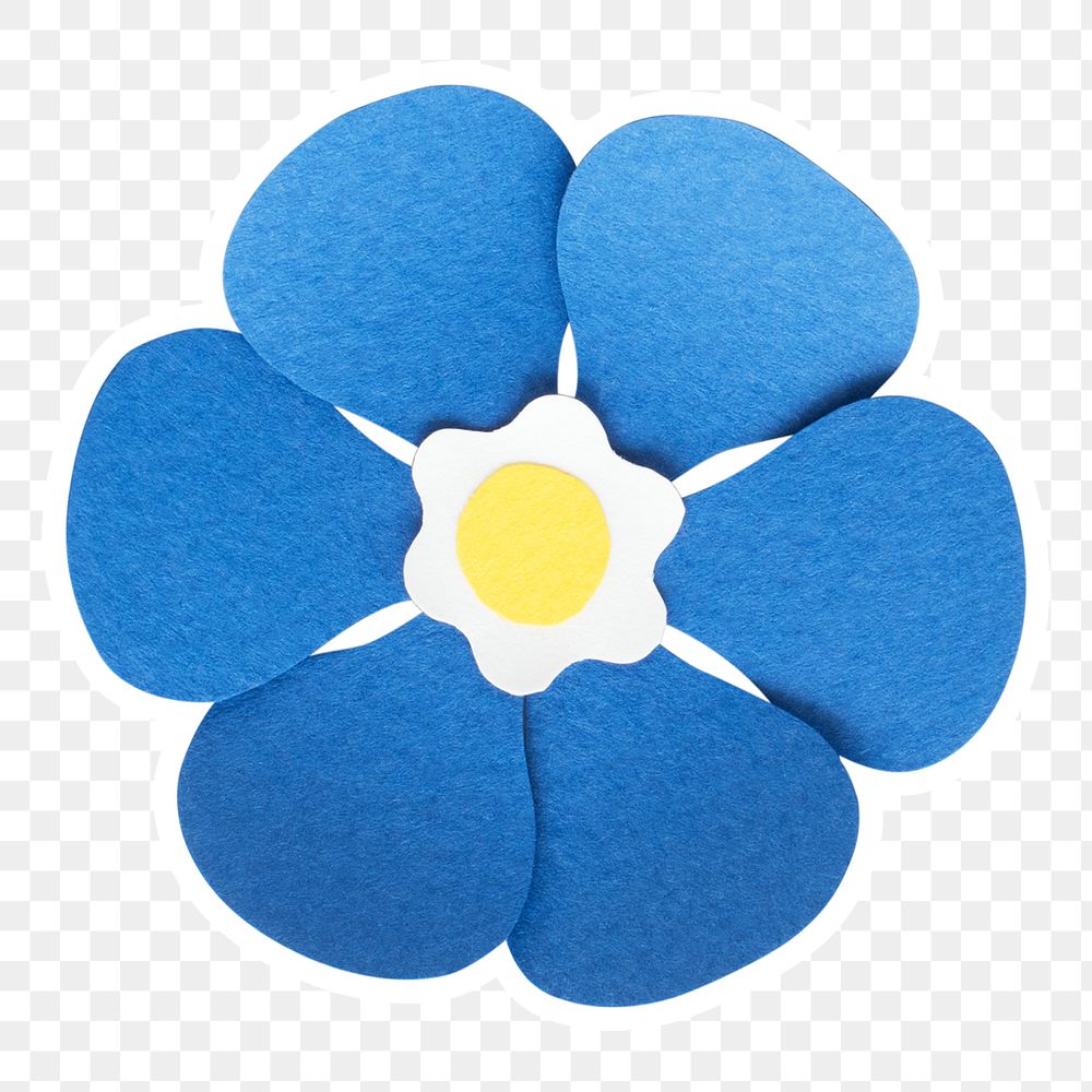 Forget me not flower sticker paper craft png