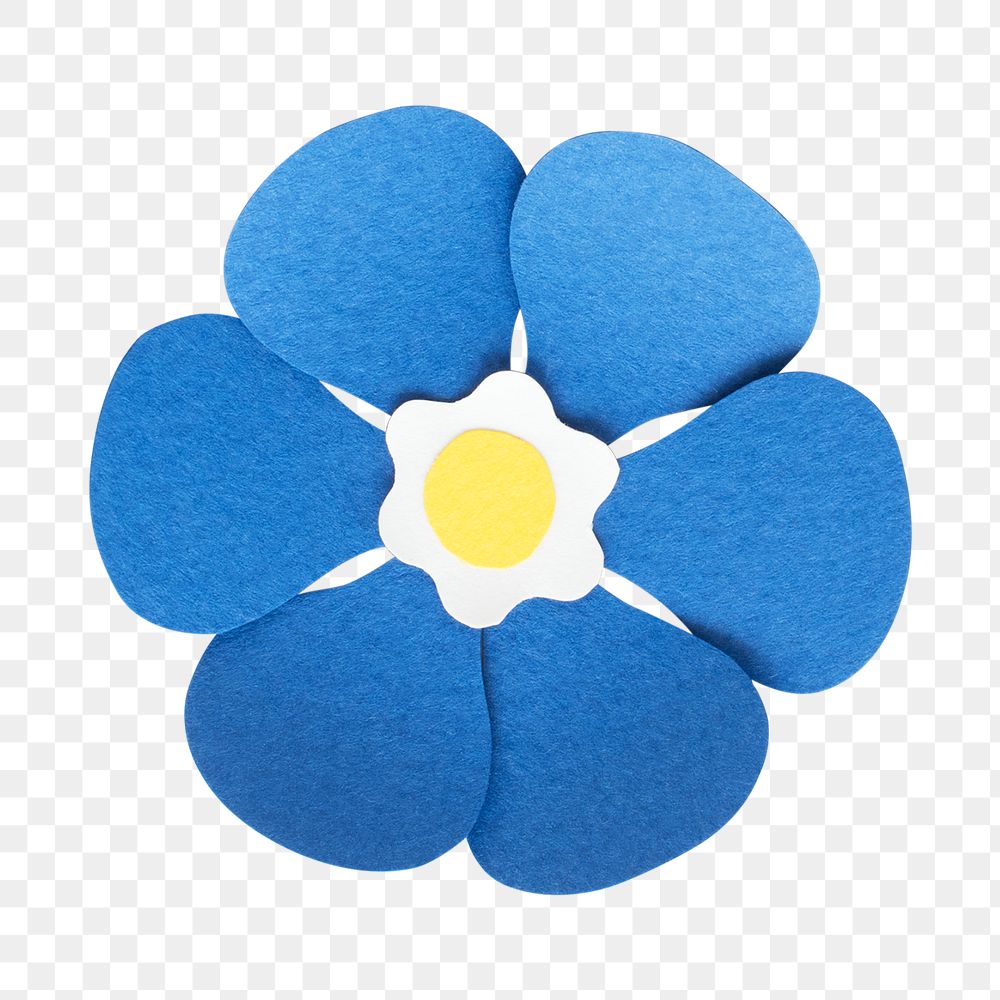 Blue paper craft flower transparent png