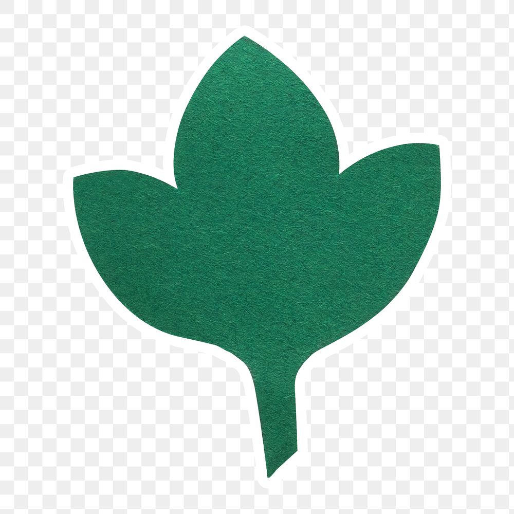 Green leaf sticker paper craft png
