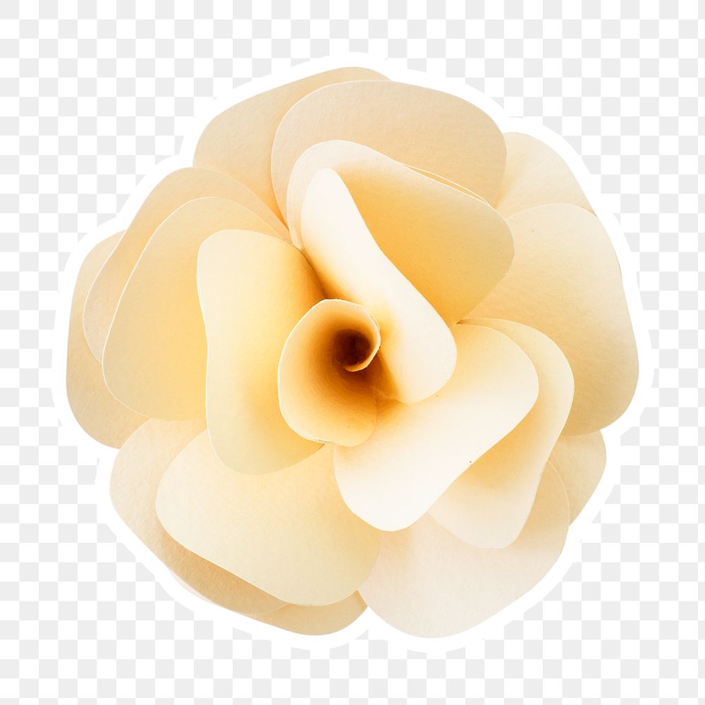 White rose 3D papercraft flower sticker png