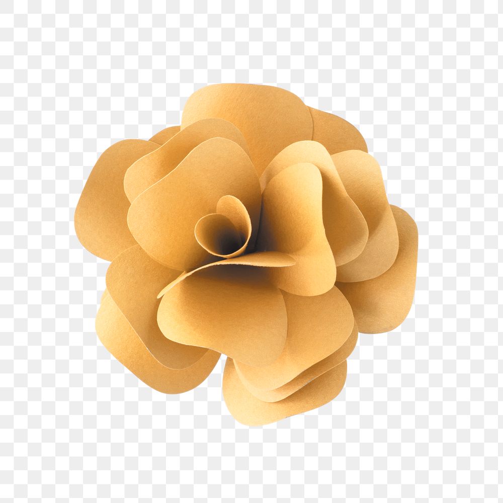Yellow paper craft flower transparent png