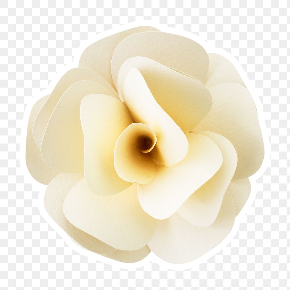 Rose 3D papercraft flower sticker png