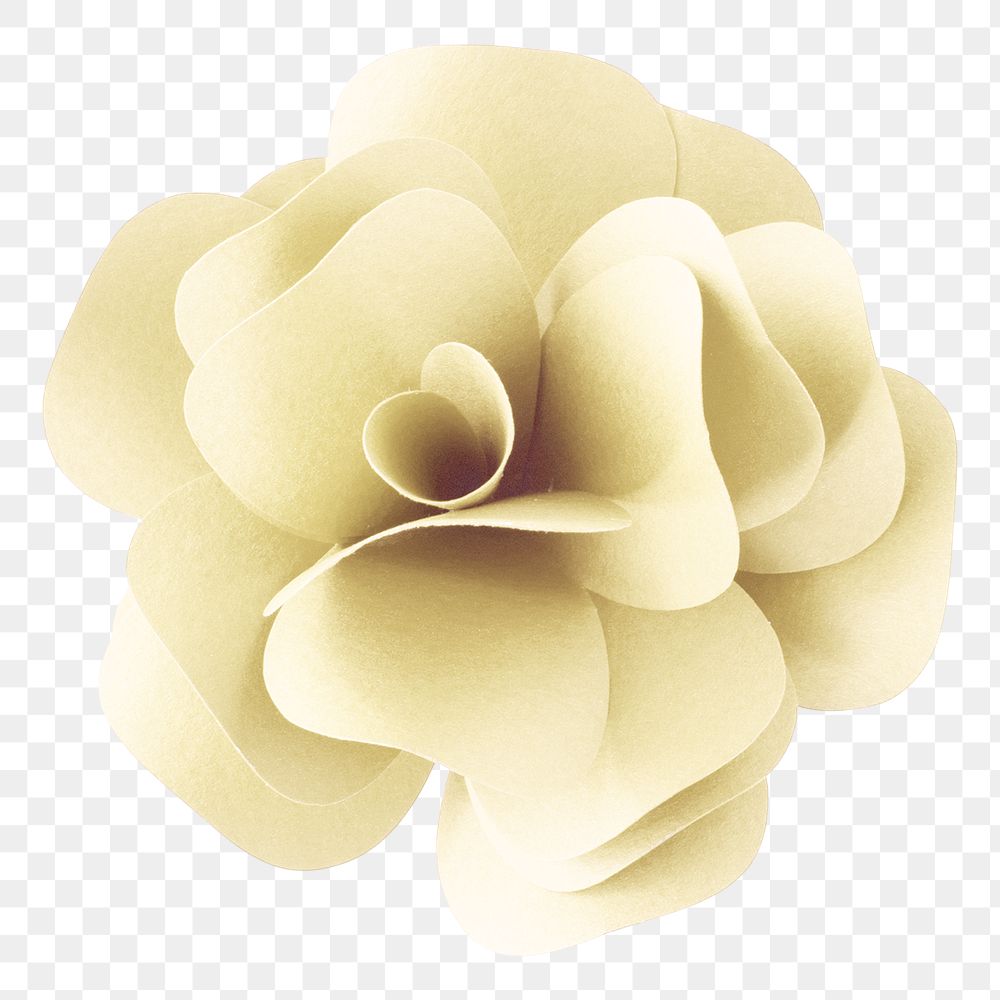 Yellow rose paper craft png