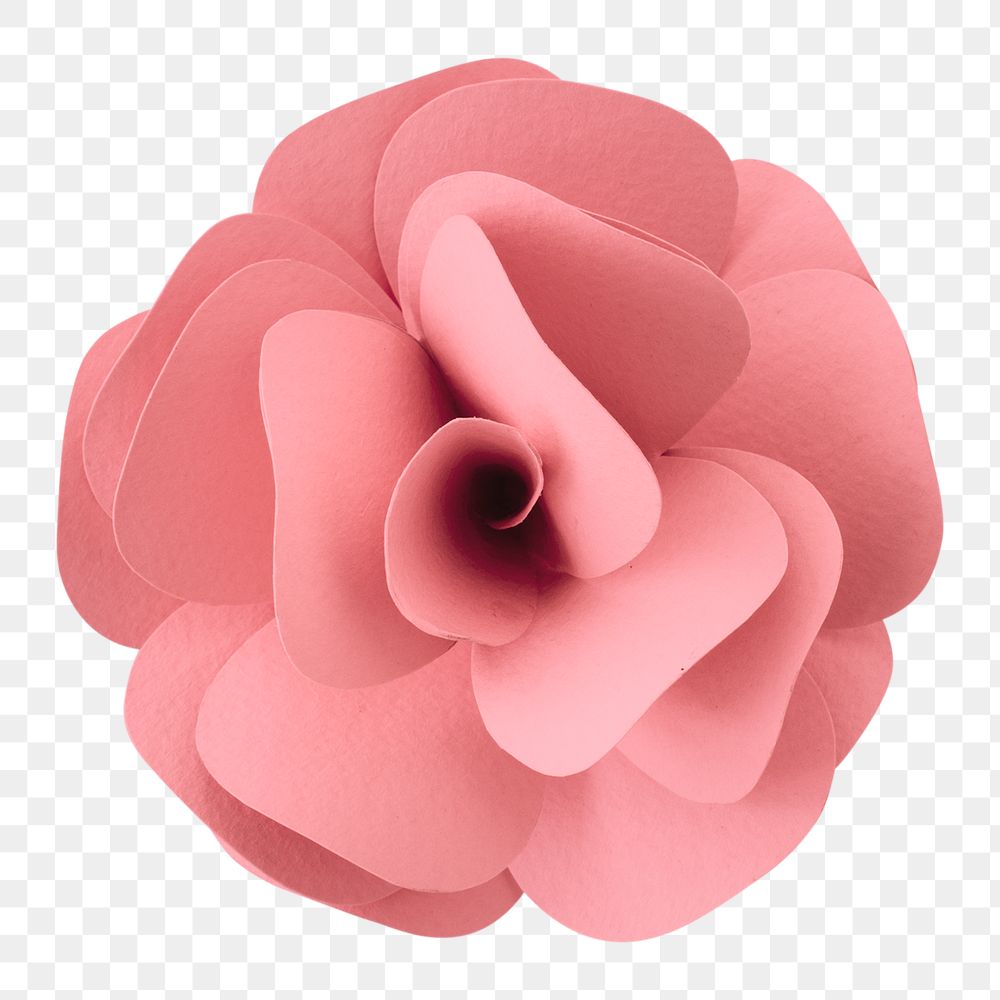 Pink rose paper craft png