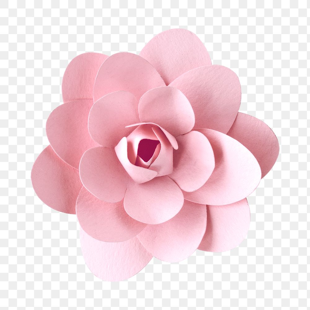 Pink rose paper craft transparent png